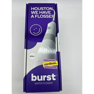 Burst Water Flosser Cordless Removable 360 degree rotating tip New White